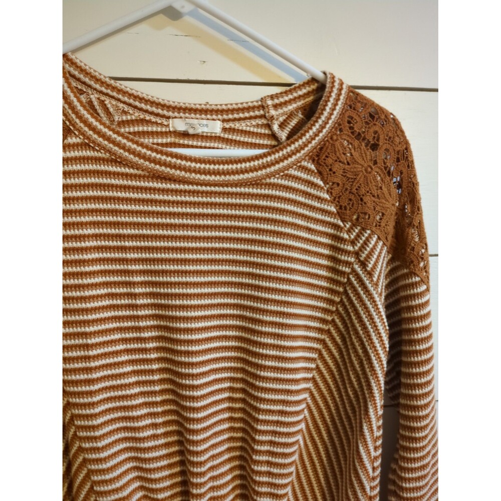 Maurice's small  long sleeve lace  top by Brown gold fall boho